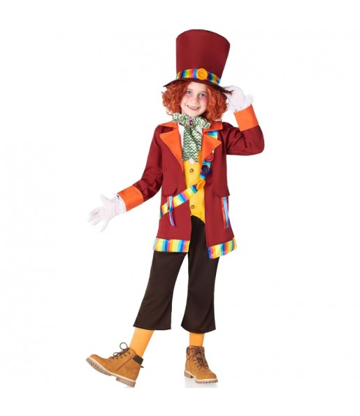 Disfraz de Sombrerero Loco Rainbow para niño