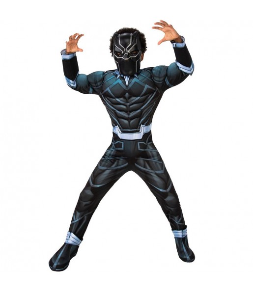 Disfraz de Superhéroe Black Panther deluxe para niño