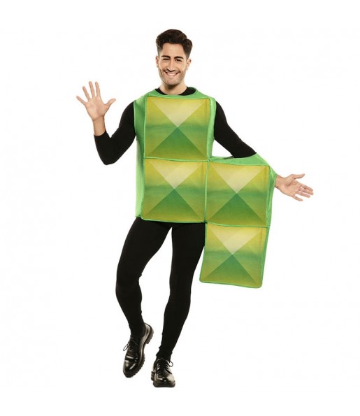 Disfraz de Tetris Verde para hombre