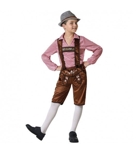 Disfraz de Tirolés Oktoberfest marrón para niño
