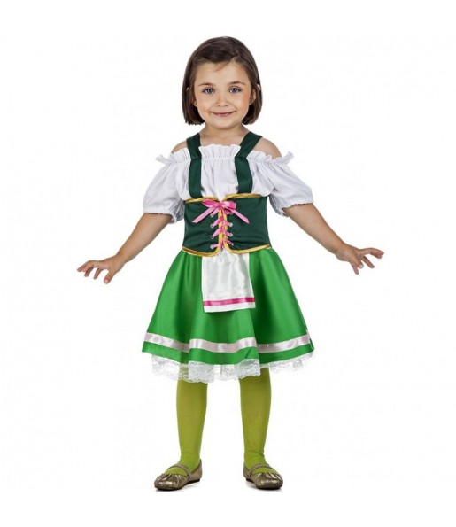 Disfraz de Tirolesa Verde para niña