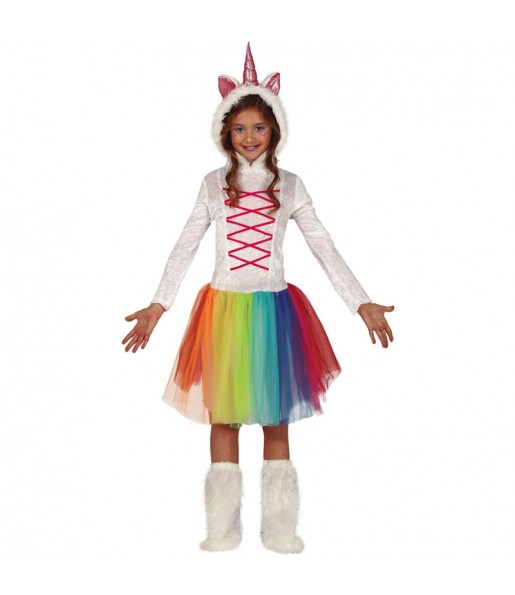 Disfraz de Unicornio Multicolor para niña