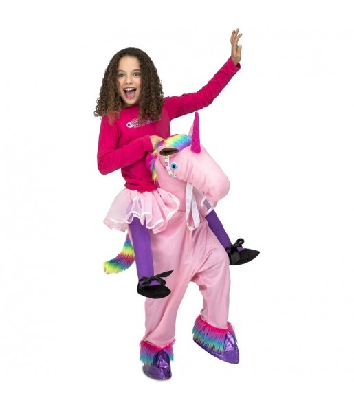 Disfraz de Unicornio Rosa a hombros para niños