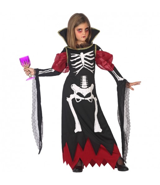 Disfraz de Vampiresa Esqueleto para niña