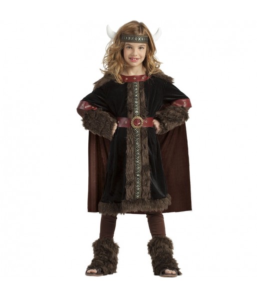 Disfraz de Vikinga Black para niña