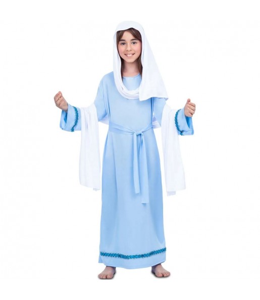 Disfraz de Virgen Maria Azul para niña