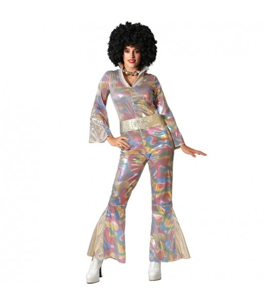 Disfraz de Disco Multicolor para mujer