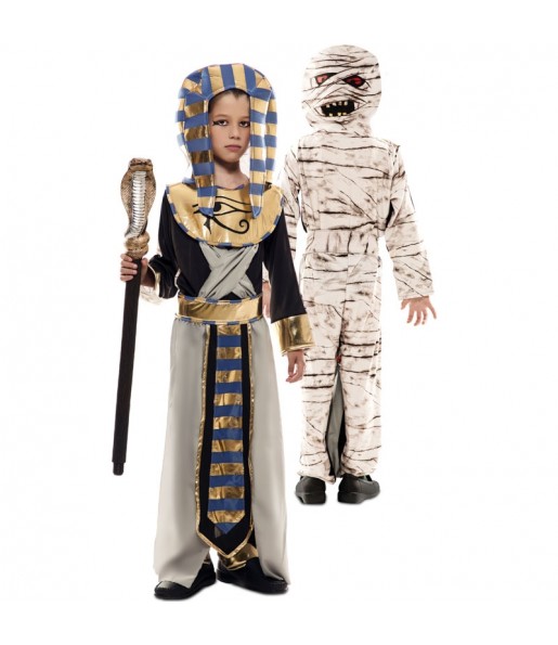Disfraz Doble de Egipcio y Momia para niños