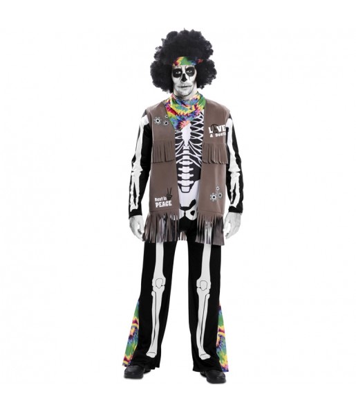 Disfraz de Esqueleto Hippie para adulto
