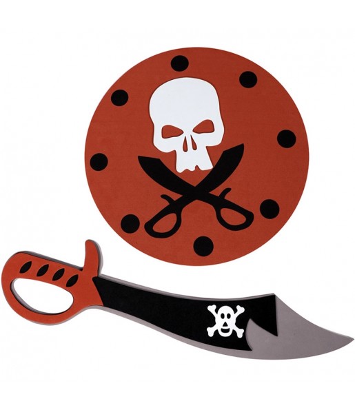Espada y Escudo Pirata de goma eva para niños