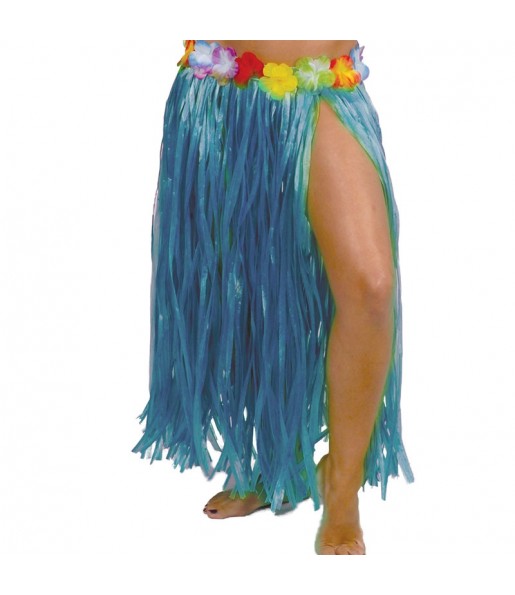 Falda Hawaiana larga azul