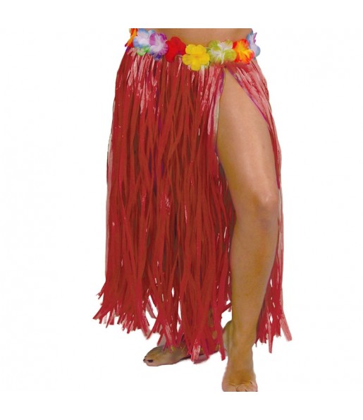 Falda Hawaiana larga roja