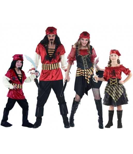 Grupo Disfraces Piratas Rojos