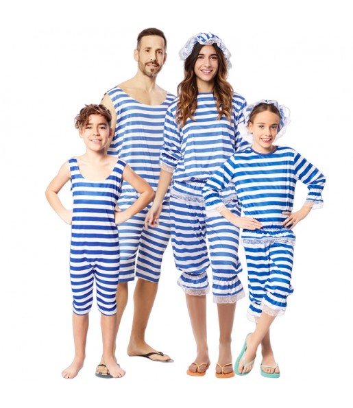 Disfraces Bañistas Azules para grupos y familias