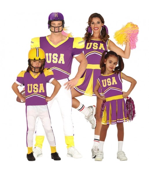 Disfraces Jugadores de Fútbol Americano y Animadoras para grupos y familias