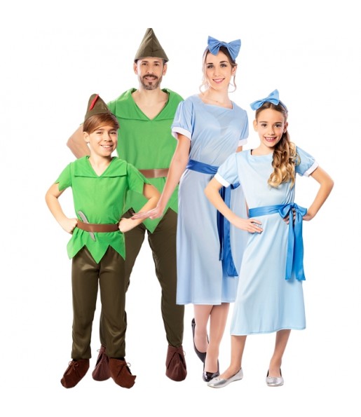 Disfraces Peter Pan y Wendy para grupos y familias