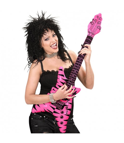 Guitarra eléctrica hinchable Rockstar rosa