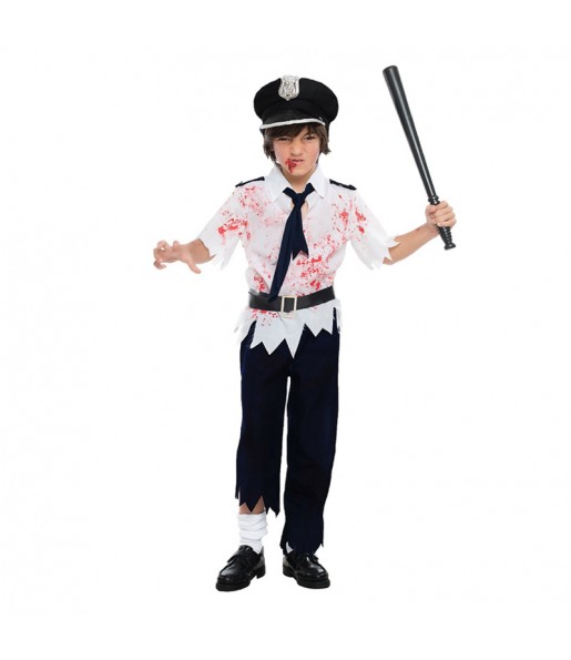Disfraz de Policía Niño Zombie