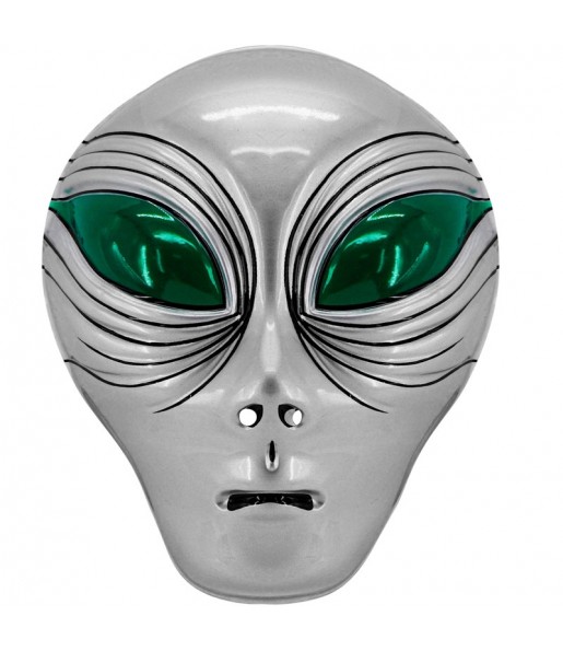 Máscara Alien plateada plástico