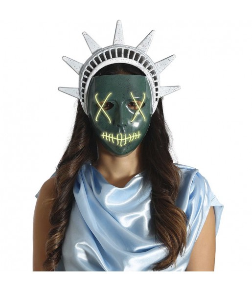 Máscara led de la Estatua de la Libertad