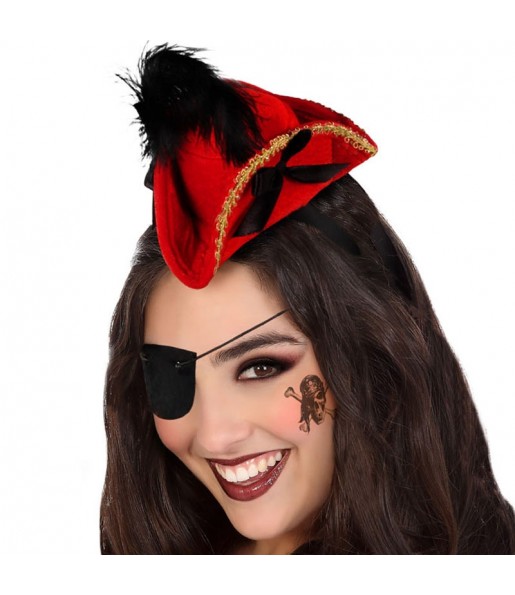 Mini Sombrero pirata rojo