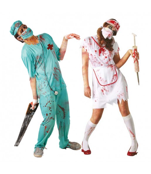 Pareja Cirujano y Enfermera Zombies