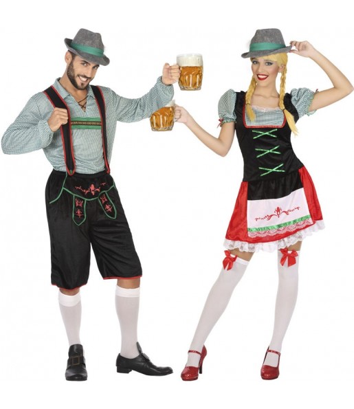Pareja Alemanes fiesta de la cerveza