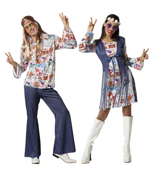 Pareja Hippies Peace