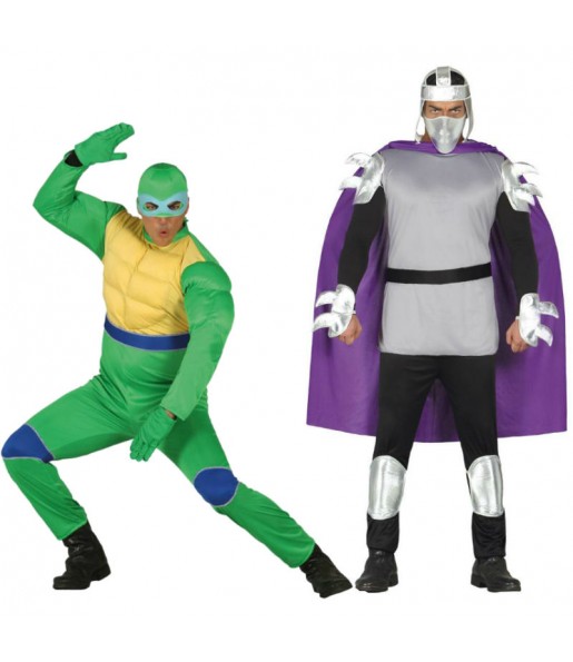 Pareja Tortuga Ninja y Shredder