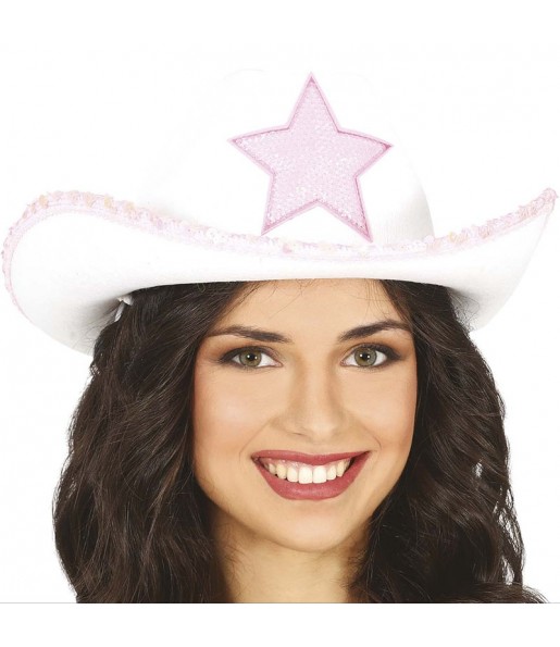Sombrero Vaquero blanco con estrella