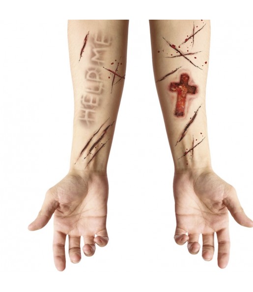 Tatuajes adhesivos heridas poseído