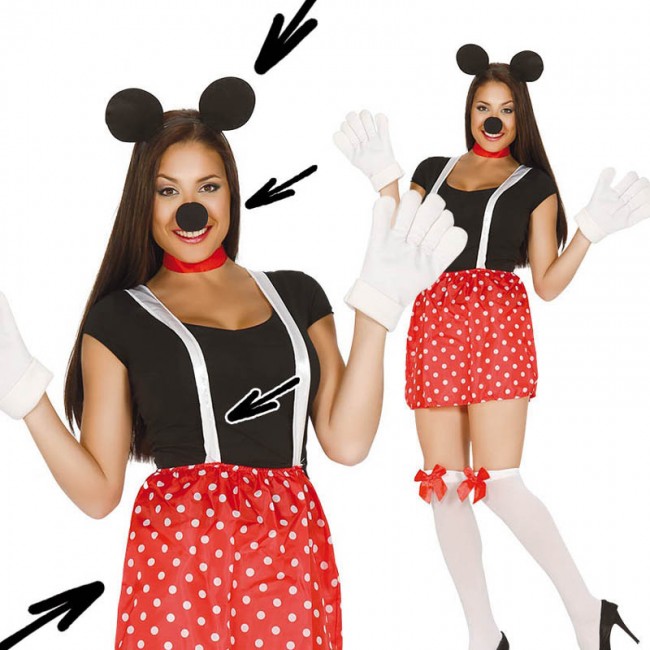 crimen Agua con gas blanco lechoso Kit accesorios disfraz Minnie Mouse - Envío en 24h