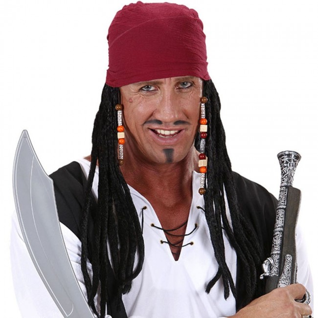 ▷ Comprar Bandana Pirata del Caribe con rastas de disfraz