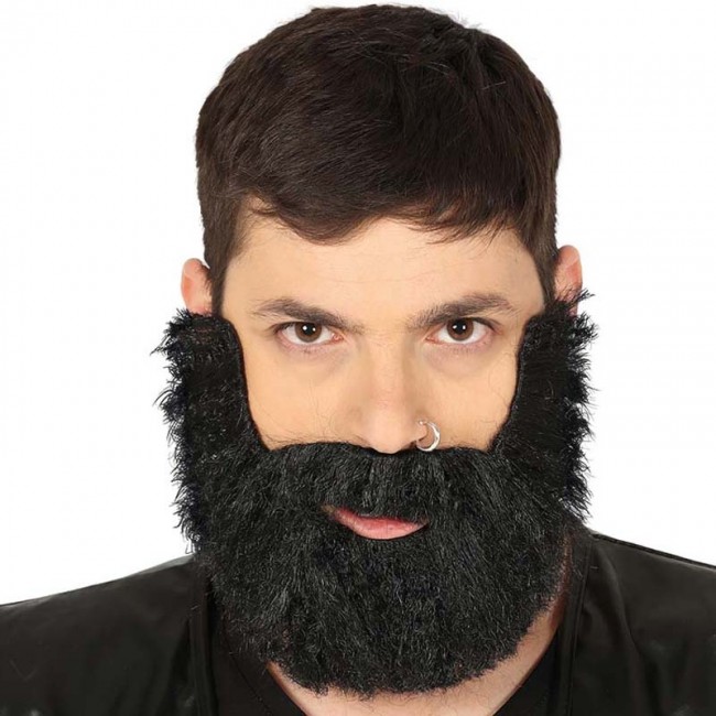 Ewell Cromático pila ▷ Barba tupida negra de disfraz |【Envío en 24h】