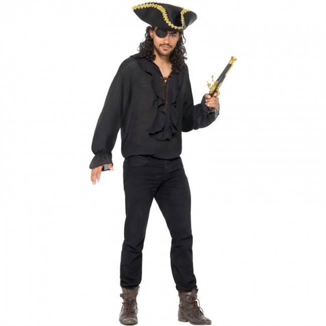 Lionel Green Street Patrocinar falta de aliento ▷ Camisa Pirata negra para disfraz【Envío en 24h】