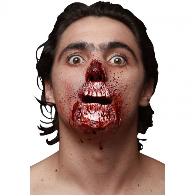 Una vez más doce Extranjero ▷ Cicatriz Rostro Zombie de Látex para Halloween