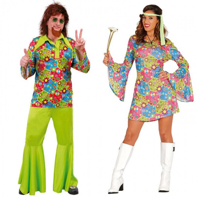 Disfraz de pareja de Hippies Flowers para adulto | Tienda online