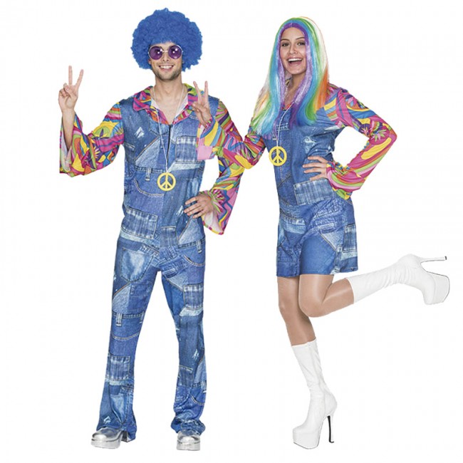 Disfraz de pareja Hippies Vaqueros para adulto | Envíos 24 horas