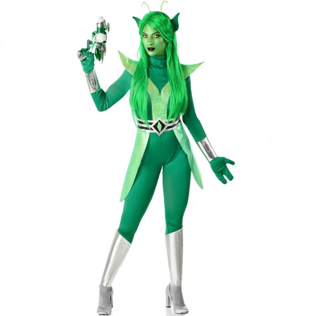 Disfraz de Alien verde para mujer