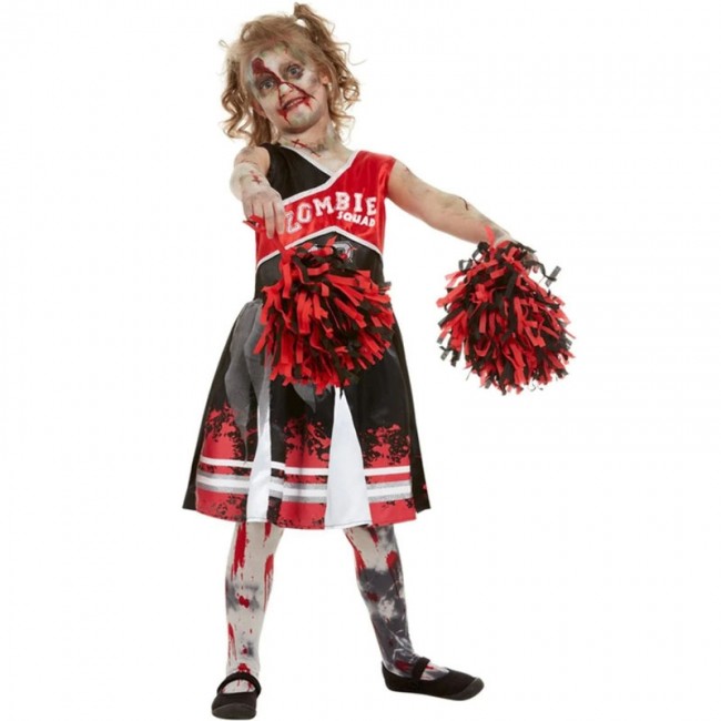 Disfraz de animadora de zombies para niñas, traje de animadora de  Halloween, fiesta de disfraces con accesorios