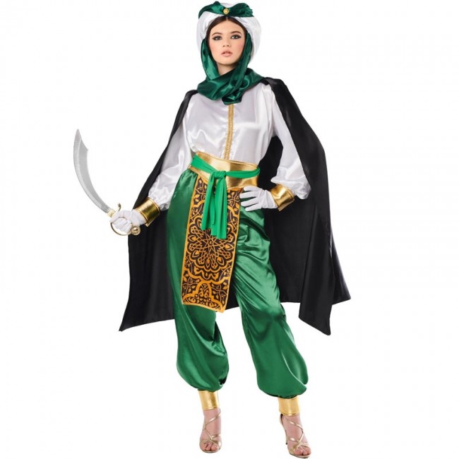 ▷ Disfraz Árabe beduina verde para Mujer