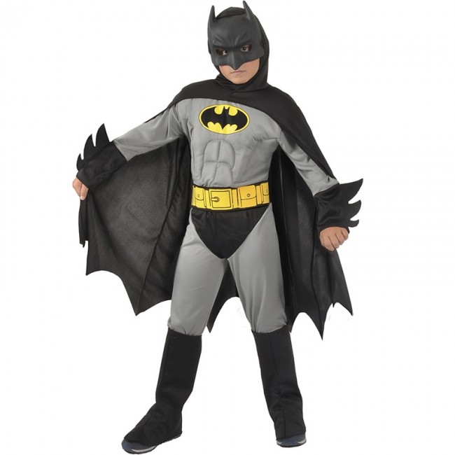 Pasivo estrecho oriental ▷ Disfraz Batman musculoso gris para Niño |【Envío en 24h】