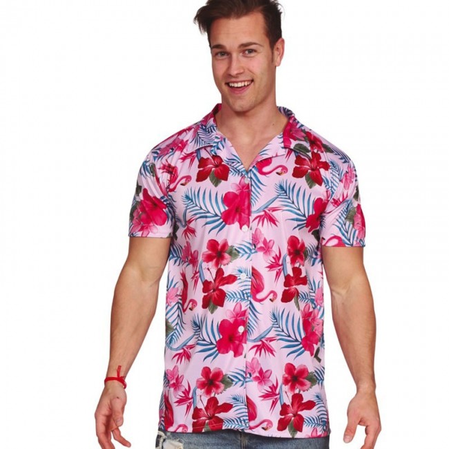 Contabilidad traicionar Realmente ▷ Disfraz Camisa hawaiana de flamenco rosa para Hombre |【Envío en 24h】
