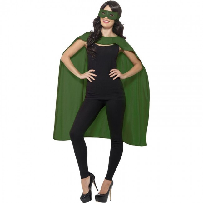 Disfraz de Capa verde superhéroe para hombre