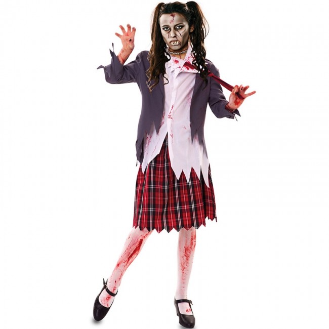 Ciencias Sociales Bajar silbar Disfraz Colegiala Zombie Sangrienta para Mujer - Envío en 24h