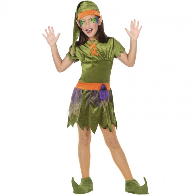 ▷ Disfraz Elfa del bosque para Niña