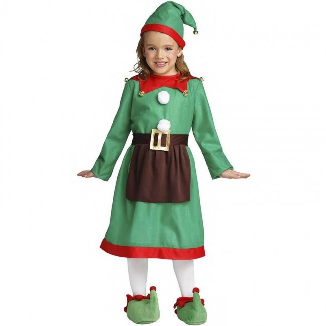 traicionar Collar A bordo ▷ Disfraz Elfo para Niña |【Envío Navidad en 24h】