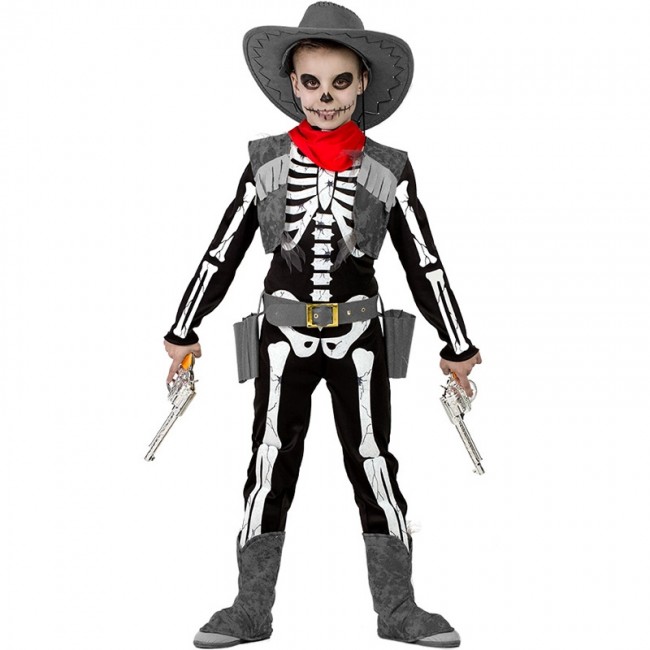 derrochador Ofensa auge Disfraz Esqueleto Cowboy niño | Disfraces Halloween en 24h