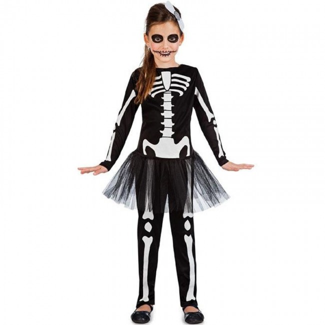 Disfraz de Esqueleto con Tutú Negro para niña