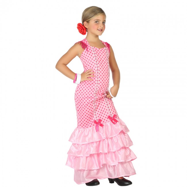 Reducción Aprendizaje ciervo Disfraz de Flamenca Rosa para niña | Envío en 24h